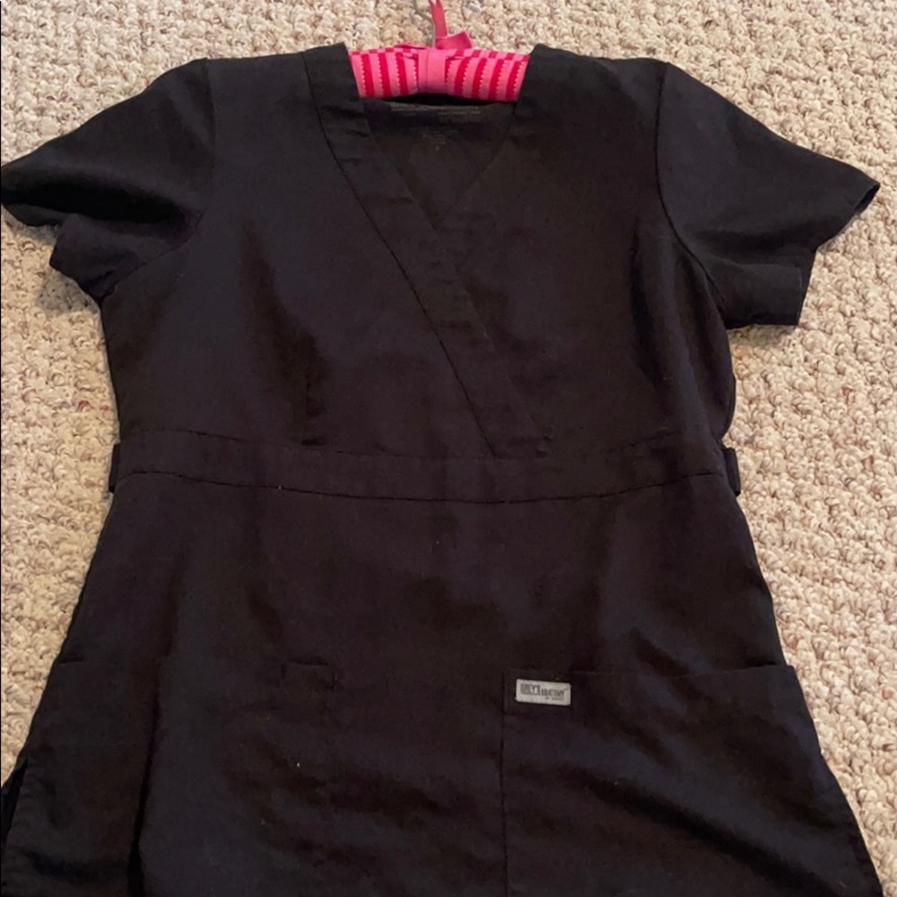 Greys Anatomy Scrub Top Black